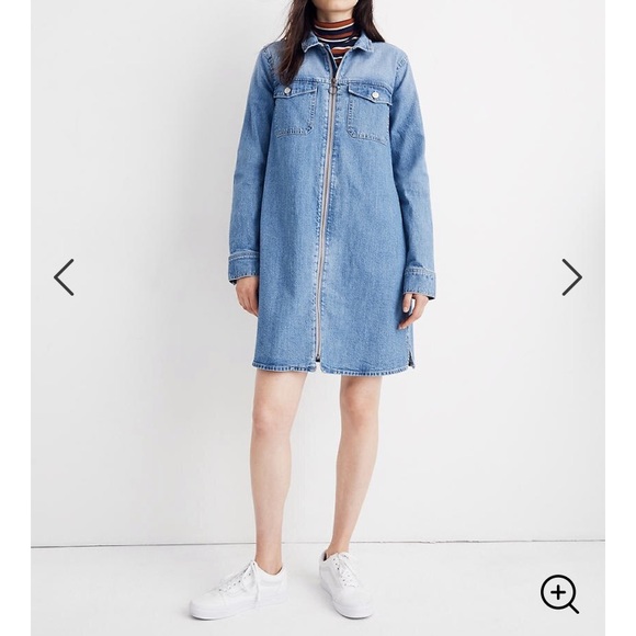 Madewell Denim Zip-Front Dress - Picture 2 of 10